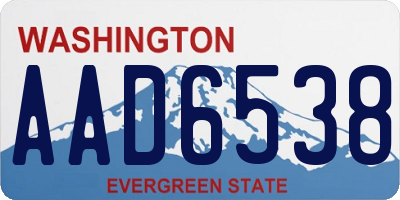 WA license plate AAD6538