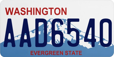 WA license plate AAD6540