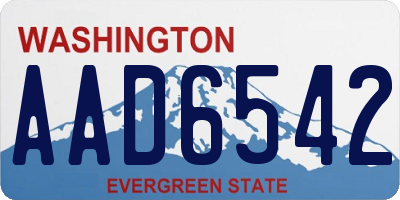 WA license plate AAD6542
