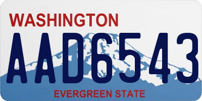 WA license plate AAD6543