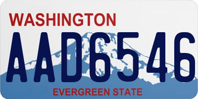 WA license plate AAD6546