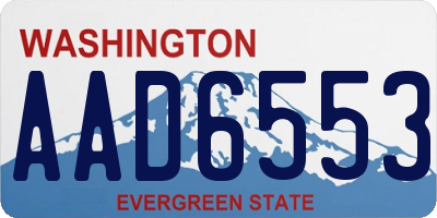 WA license plate AAD6553