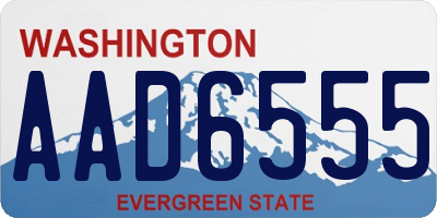 WA license plate AAD6555