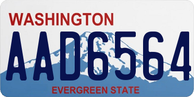 WA license plate AAD6564