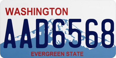 WA license plate AAD6568