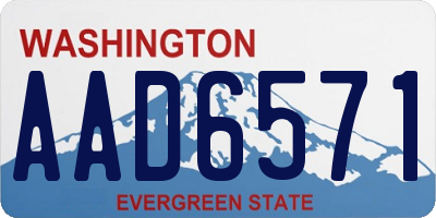 WA license plate AAD6571