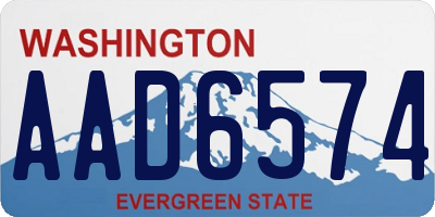 WA license plate AAD6574