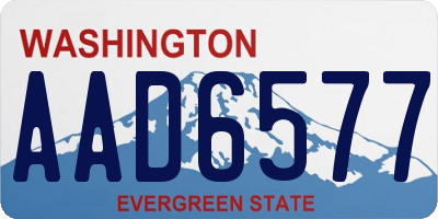 WA license plate AAD6577