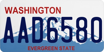 WA license plate AAD6580