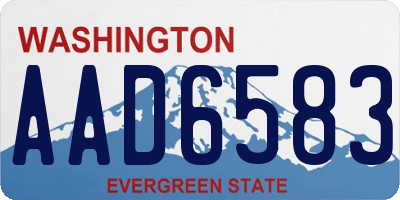 WA license plate AAD6583