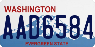 WA license plate AAD6584
