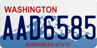 WA license plate AAD6585