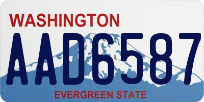 WA license plate AAD6587