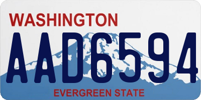 WA license plate AAD6594