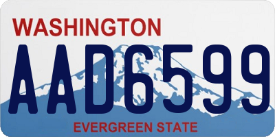 WA license plate AAD6599