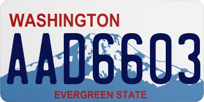 WA license plate AAD6603