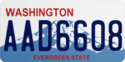WA license plate AAD6608