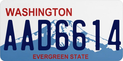 WA license plate AAD6614