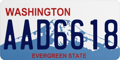 WA license plate AAD6618