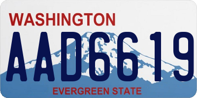 WA license plate AAD6619