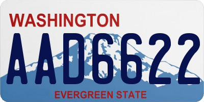 WA license plate AAD6622