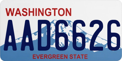 WA license plate AAD6626