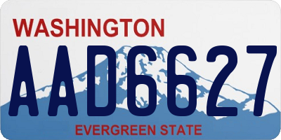 WA license plate AAD6627
