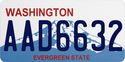 WA license plate AAD6632