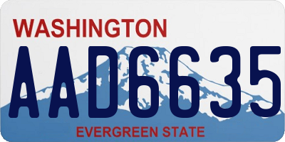 WA license plate AAD6635