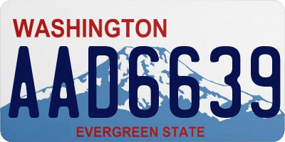 WA license plate AAD6639