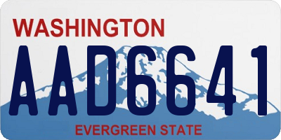 WA license plate AAD6641