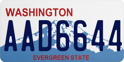 WA license plate AAD6644