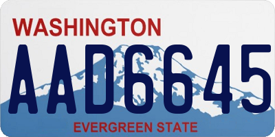 WA license plate AAD6645