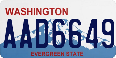 WA license plate AAD6649