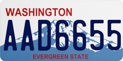 WA license plate AAD6655