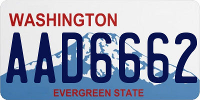 WA license plate AAD6662