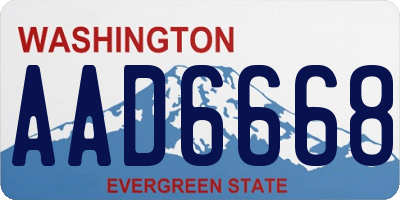 WA license plate AAD6668