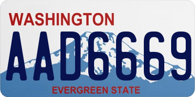 WA license plate AAD6669