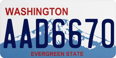 WA license plate AAD6670