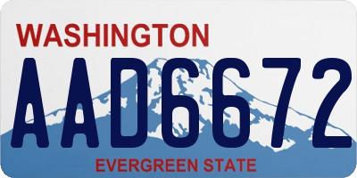 WA license plate AAD6672