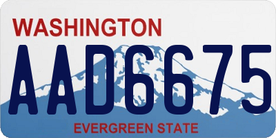 WA license plate AAD6675