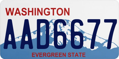 WA license plate AAD6677