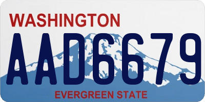 WA license plate AAD6679
