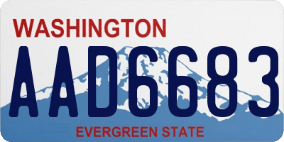 WA license plate AAD6683