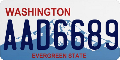 WA license plate AAD6689
