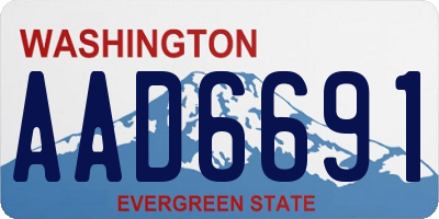 WA license plate AAD6691