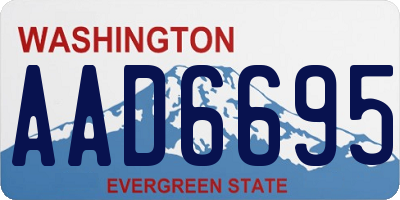 WA license plate AAD6695