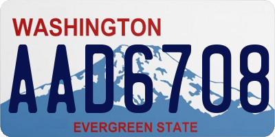 WA license plate AAD6708