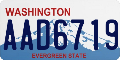 WA license plate AAD6719