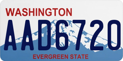 WA license plate AAD6720